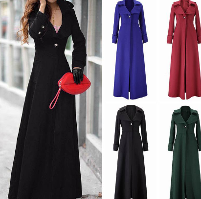 Womens Winter Lapel Slim Coat Long Parka Overcoat Outwear woman clothes Trench Jacket long coats moda feminina